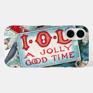 Coques iPhone 16 Fête aux Vices Vintage, Jeux d'argent Boisson Fume