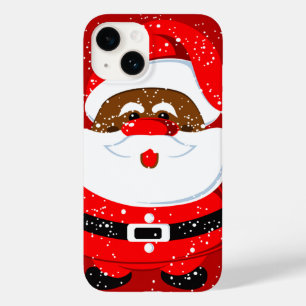 Coque Pour iPhone 14 Fête de Noël du Père Noël afro-américain