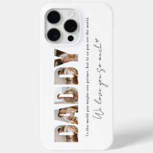 Coque iPhone 15 Pro Max Fête des pères de message de Collage de photos pap