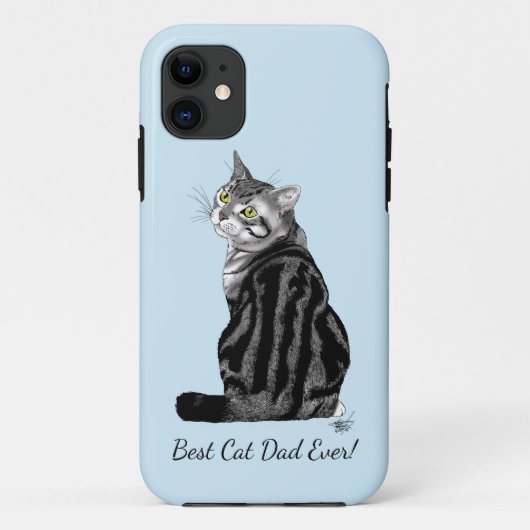 Coques Case-Mate iPhone Fête des pères Tabby Argent (Dos)