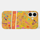 Coques Case-Mate iPhone Fête FestiveConfetti Toss Over Orange (Verso (horizontal))