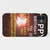 Coques Case-Mate iPhone Fête Fireworks avec message Merci (Dos (Horizontal))