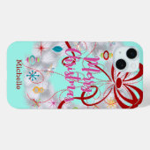 Coques Case-Mate iPhone Fête rétro en aluminium Wreath (Verso (horizontal))