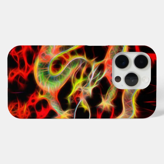 Coques Case-Mate iPhone Feu de dragon sur Lucky Energy (Verso (horizontal))