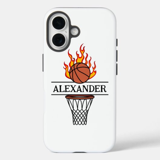 Coques Case-Mate iPhone Feu ! Espace Enfants de basket-ball incendie perso (Verso)