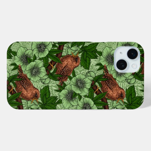 Coques Case-Mate iPhone Feu et hellebore, vert clair (Verso (horizontal))