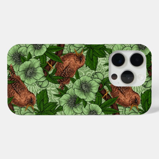 Coques Case-Mate iPhone Feu et hellebore, vert clair (Verso (horizontal))