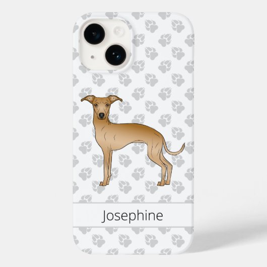 Coques Case-Mate iPhone Feu Italien Greyhound Cute Dog Avec Nom Personnali (Verso)