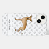 Coques Case-Mate iPhone Feu Italien Greyhound Cute Dog Avec Nom Personnali (Verso (horizontal))