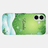Coques Case-Mate iPhone Feuillage hivernal entourant la scène (Verso (horizontal))