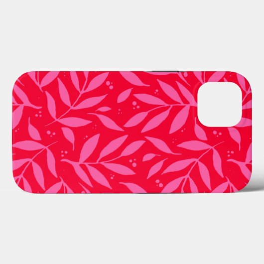 Coques Case-Mate iPhone Feuillage rose et rouge (Verso (horizontal))