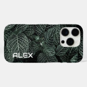 Coques Case-Mate iPhone Feuillage varié - Feuilles vert foncé avec blanc (Verso (horizontal))
