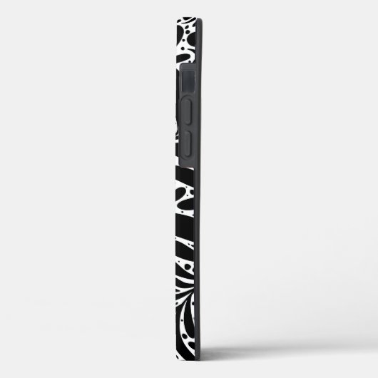 Coques Case-Mate iPhone Feuille abstrait noir et blanc (Verso / Gauche)