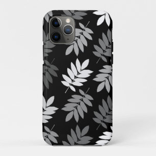 Case-Mate iPhone Case Feuille aînée grand motif noir blanc gris