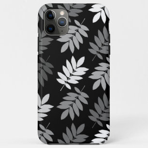 Case-Mate iPhone Case Feuille aînée grand motif noir blanc gris