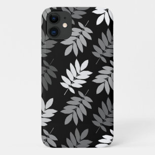 Case-Mate iPhone Case Feuille aînée grand motif noir blanc gris