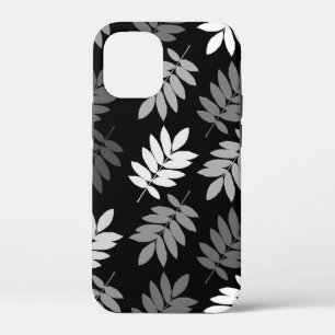 Case-Mate iPhone Case Feuille aînée grand motif noir blanc gris