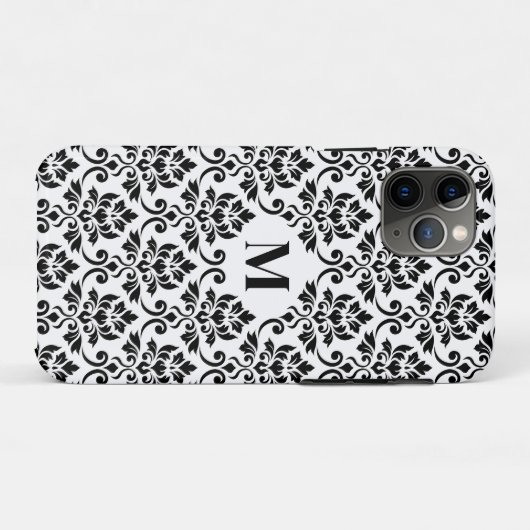 Coques Case-Mate iPhone Feuille Damask Black Pattern (Custom) (Dos (Horizontal))