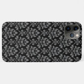 Coques Case-Mate iPhone Feuille Damask Gris sur noir (Dos (Horizontal))