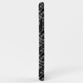 Coques Case-Mate iPhone Feuille Damask Gris sur noir (Dos/Droite)