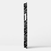 Coques Case-Mate iPhone Feuille Damask Gris sur noir (Verso / Droite)