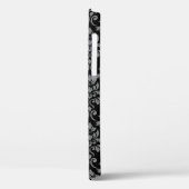 Coques Case-Mate iPhone Feuille Damask Gris sur noir (Verso / Gauche)