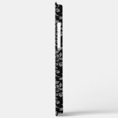 Coques Case-Mate iPhone Feuille Damask Gris sur noir (Verso / Gauche)