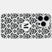 Coques Case-Mate iPhone Feuille Damask Motif noir (personnalisé) (Verso (horizontal))