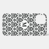 Coques Case-Mate iPhone Feuille Damask Motif noir (personnalisé) (Verso (horizontal))