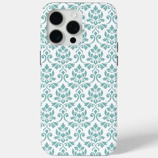 Coques Case-Mate iPhone Feuille Damask Motif Turquoise (Verso)