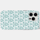 Coques Case-Mate iPhone Feuille Damask Motif Turquoise (Verso (horizontal))