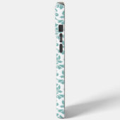 Coques Case-Mate iPhone Feuille Damask Motif Turquoise (Verso / Gauche)
