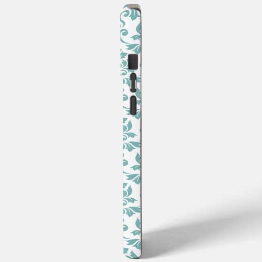 Coques Case-Mate iPhone Feuille Damask Motif Turquoise (Verso / Gauche)
