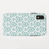 Coques Case-Mate iPhone Feuille Damask Motif Turquoise (Dos (Horizontal))