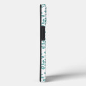 Coques Case-Mate iPhone Feuille Damask Motif Turquoise (Verso / Droite)