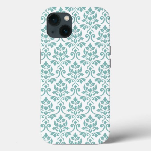 Coques Case-Mate iPhone Feuille Damask Motif Turquoise (Verso)