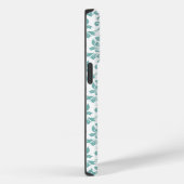 Coques Case-Mate iPhone Feuille Damask Motif Turquoise (Verso / Droite)