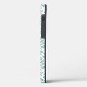 Coques Case-Mate iPhone Feuille Damask Motif Turquoise (Verso / Gauche)