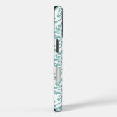 Coques Case-Mate iPhone Feuille Damask Motif Turquoise (Verso / Droite)