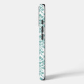Coques Case-Mate iPhone Feuille Damask Motif Turquoise (Verso / Gauche)