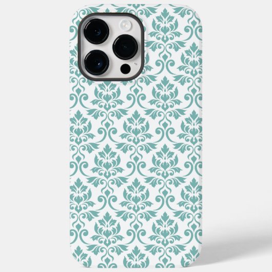 Coques Case-Mate iPhone Feuille Damask Motif Turquoise (Verso)