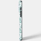 Coques Case-Mate iPhone Feuille Damask Motif Turquoise (Verso / Gauche)