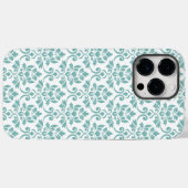 Coques Case-Mate iPhone Feuille Damask Motif Turquoise (Verso (horizontal))