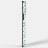 Coques Case-Mate iPhone Feuille Damask Motif Turquoise (Verso / Droite)