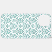 Coques Case-Mate iPhone Feuille Damask Motif Turquoise (Retour (horizontal))