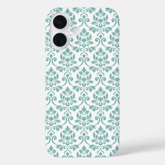 Coques Case-Mate iPhone Feuille Damask Motif Turquoise (Verso)