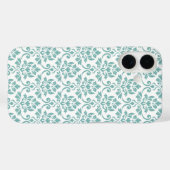 Coques Case-Mate iPhone Feuille Damask Motif Turquoise (Verso (horizontal))