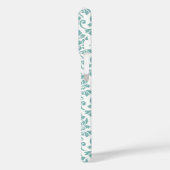 Coques Case-Mate iPhone Feuille Damask Motif Turquoise (Verso / Gauche)