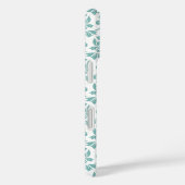 Coques Case-Mate iPhone Feuille Damask Motif Turquoise (Verso / Droite)