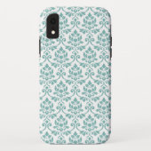 Coques Case-Mate iPhone Feuille Damask Motif Turquoise (Dos)